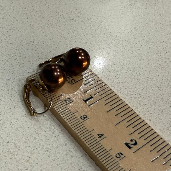 Vintage Faux Pearl Lever Back Earrings - Picture 2 of 5